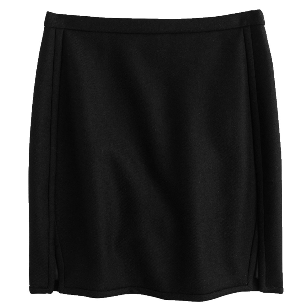 J crew staple black wool skirt